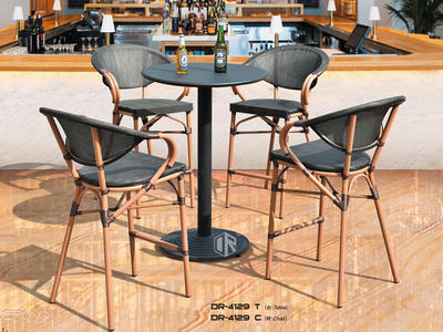 Garden Furniture Aluminum High Stool Set  - DR-4129 Rattan Bar Set